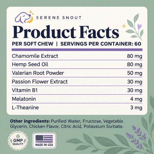 Dreamy Rest product facts panel